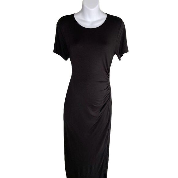 A Pea In The Pod Maternity Maxi Dress Women's‎ LARGE Black Short-Sleeve NEW - Picture 13 of 13
